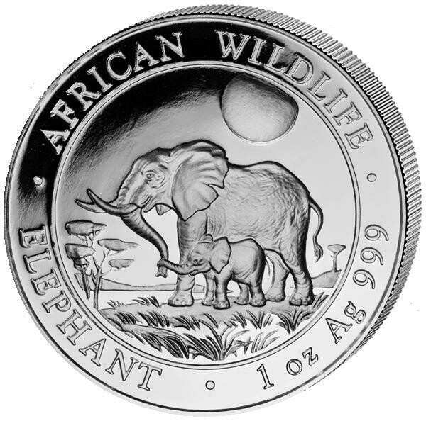 2011 Somalia Elephant 100 Shillings Silver 1oz Coin