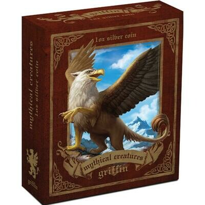 2013 Tuvalu Mythical Creatures Griffin $1 Silver Proof 1oz Coin Box Coa