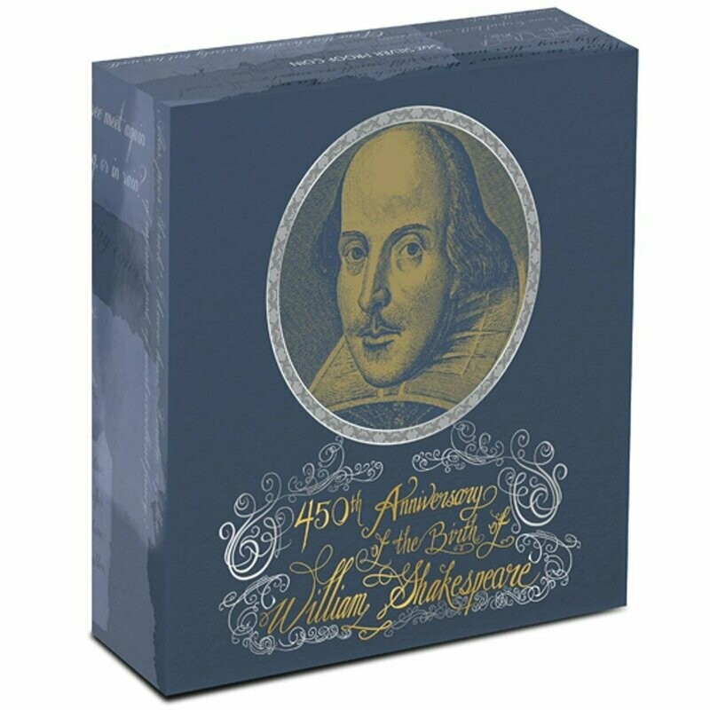 2014 Tuvalu William Shakespeare $5 Silver Proof 5oz Coin Box Coa