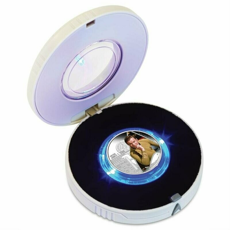 2015 Tuvalu Star Trek Captain James T Kirk $1 Silver Proof 1oz Coin Box Coa
