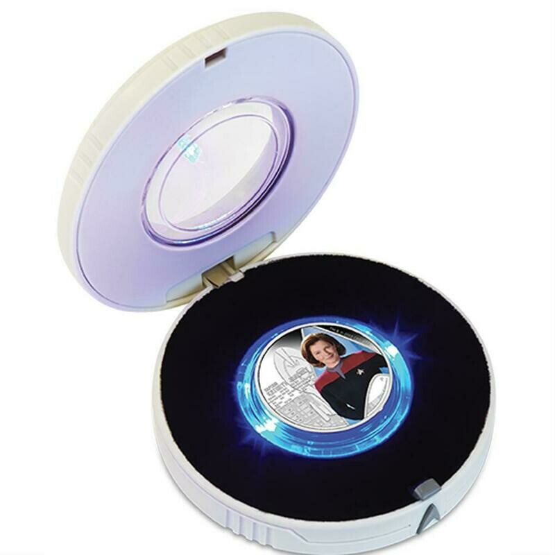 2015 Tuvalu Star Trek Captain Janeway $1 Silver Proof 1oz Coin Box Coa
