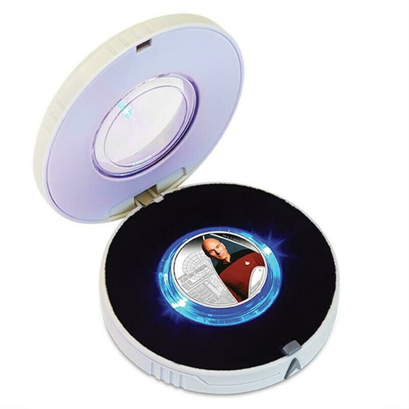 2015 Tuvalu Star Trek Jean-Luc Picard $1 Silver Proof 1oz Coin Box Coa