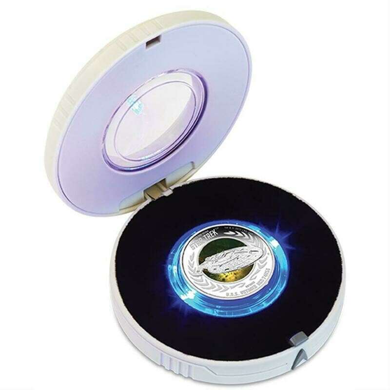 2015 Tuvalu Star Trek USS Voyager $1 Silver Proof 1oz Coin Box Coa