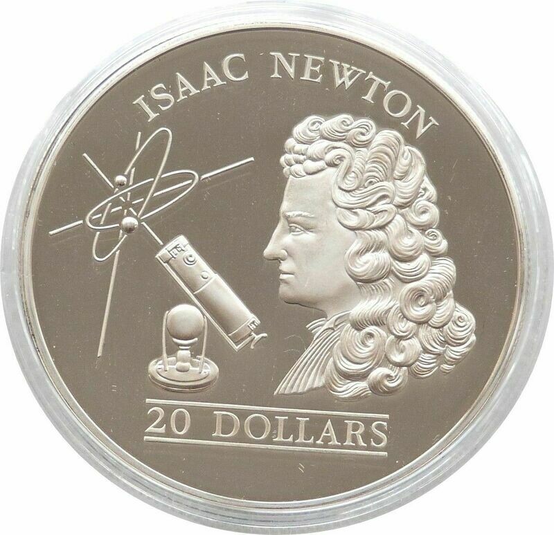 1993 Tuvalu Isaac Newton $20 Silver Proof Coin