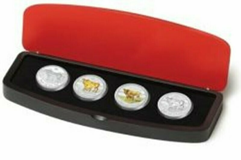 2009-P Australia Lunar Ox $1 Silver 4 Coin Type Set Box Coa