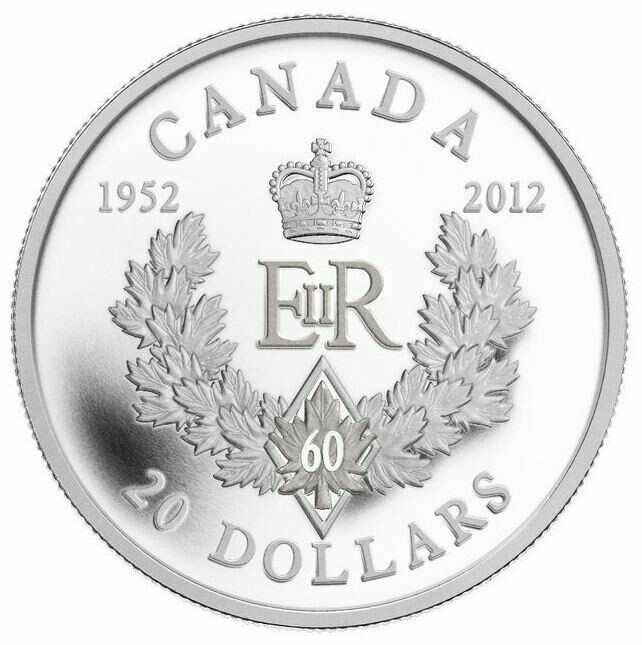2012 Canada Diamond Jubilee Royal Cypher $20 Silver Proof 1oz Coin