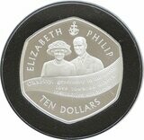 2007 Cayman Islands Diamond Wedding $10 Silver Proof Coin