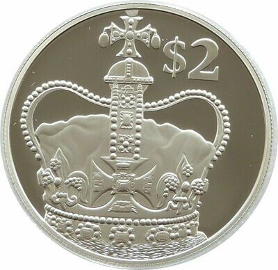 2002 Cayman Islands Golden Jubilee $2 Silver Gold Proof Coin