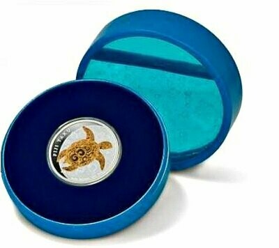 2010 Fiji Taku Hawksbill Turtle $2 Silver Gold Proof 1oz Coin Box Coa