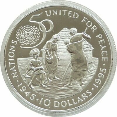1995 Namibia United Nations $10 Silver Proof Coin
