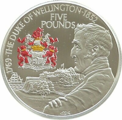 2002 Alderney Duke of Wellington Colour £5 Silver Proof Coin