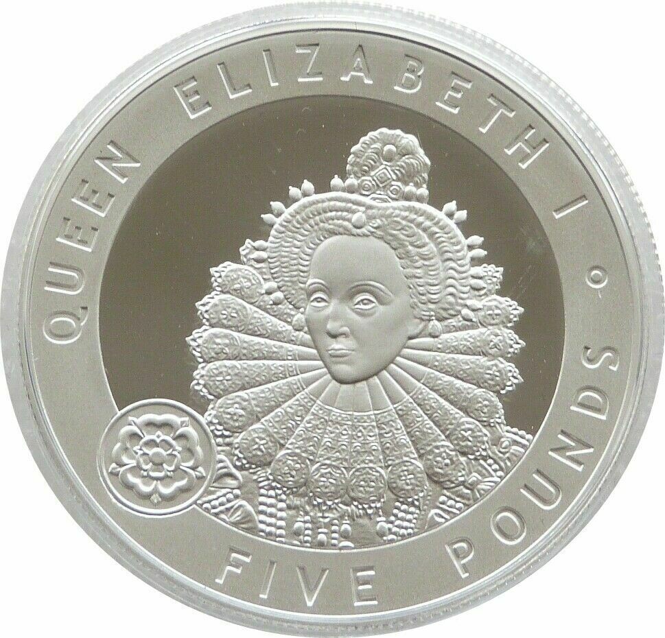 2006 Alderney Great Britons Queen Elizabeth I £5 Silver Proof Coin