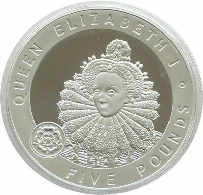 2006 Alderney Great Britons Queen Elizabeth I £5 Silver Proof Coin
