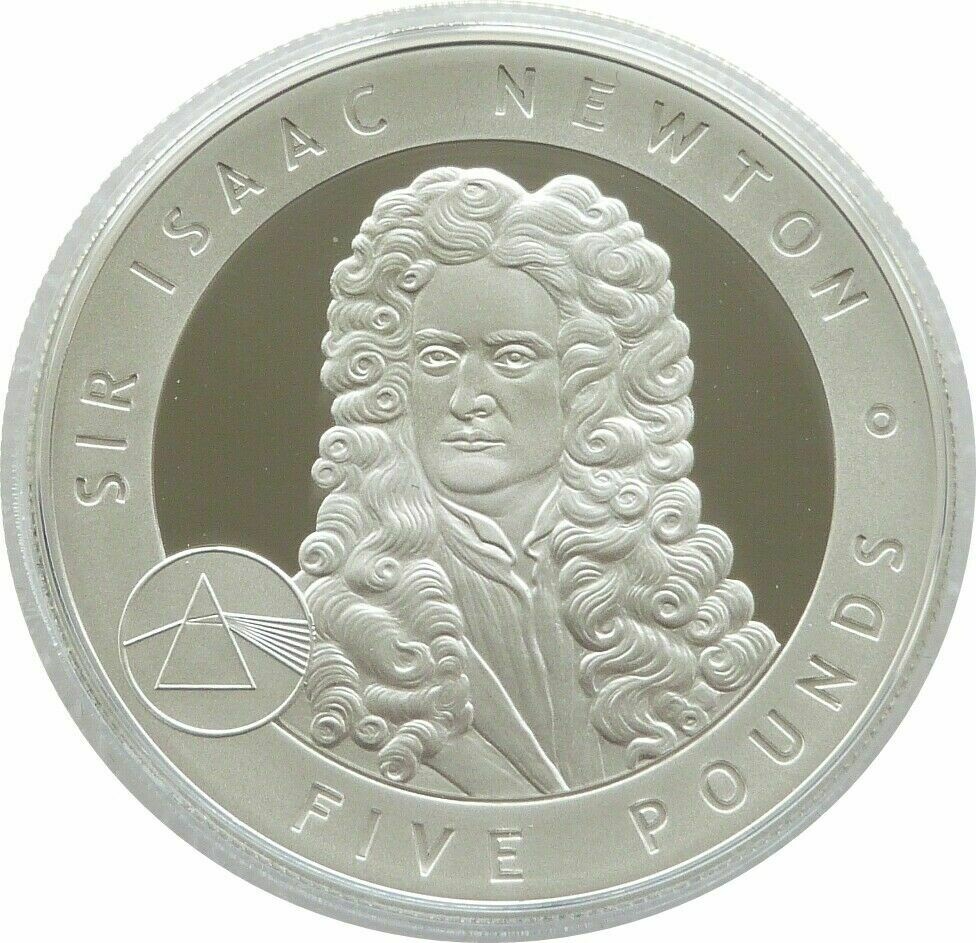 2006 Alderney Great Britons Sir Isaac Newton £5 Silver Proof Coin
