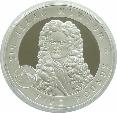 2006 Alderney Great Britons Sir Isaac Newton £5 Silver Proof Coin