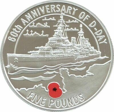 2004 Alderney D-Day Landings £5 Silver Proof Coin