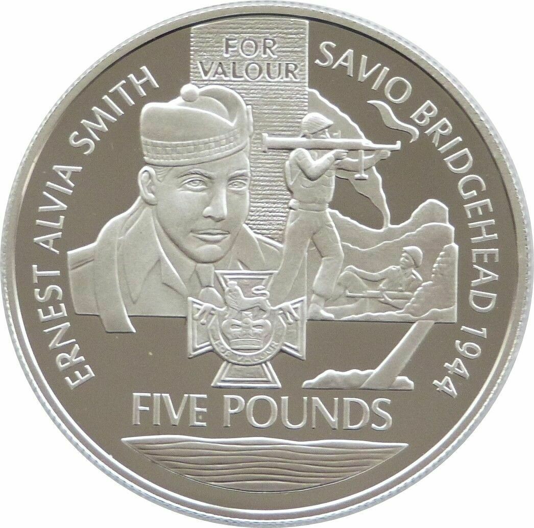 2006 Alderney Victoria Cross Ernst Alvia Smith £5 Silver Proof Coin