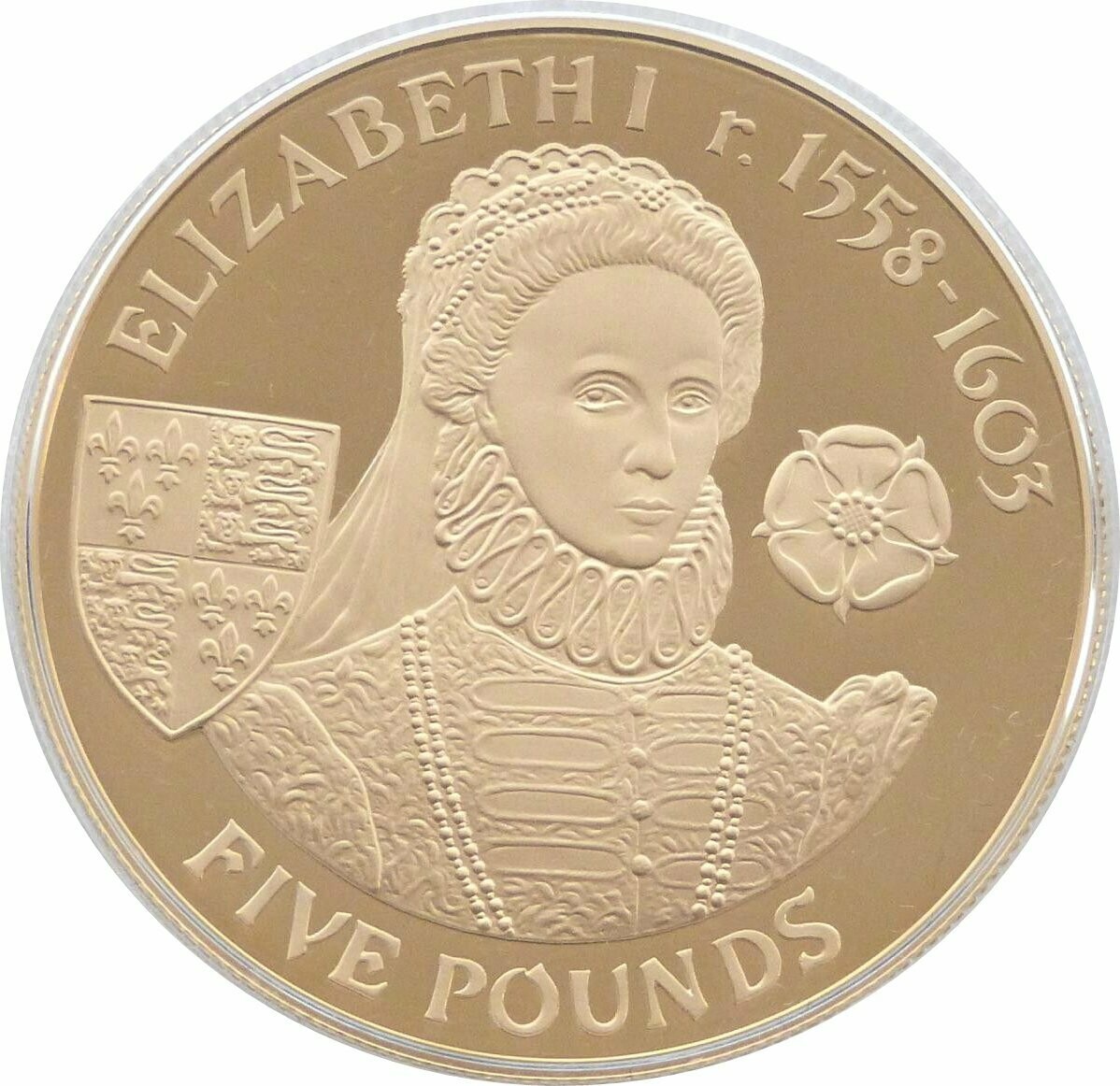 2007 Alderney Elizabeth I £5 Silver Gold Proof Coin