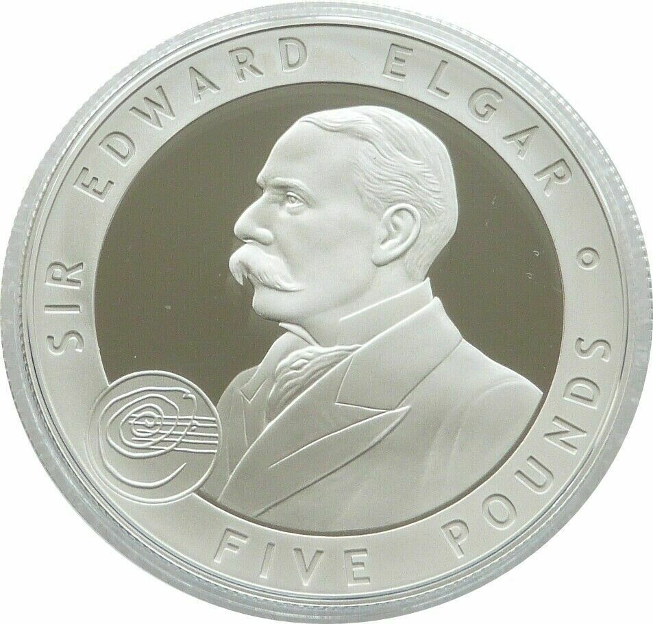2007 Alderney Great Britons Sir Edward Elgar £5 Silver Proof Coin