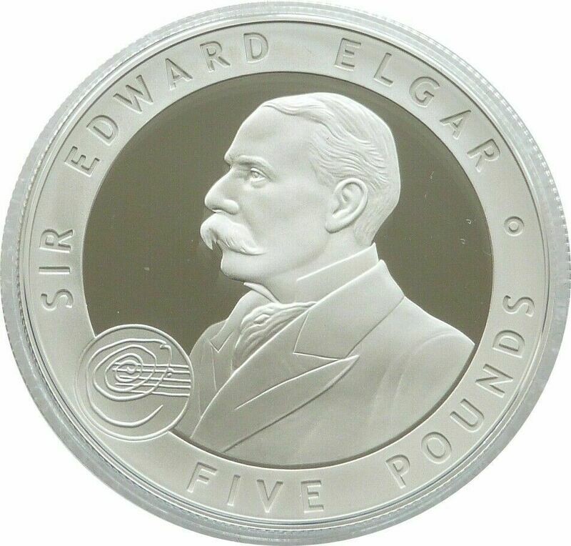 2007 Alderney Great Britons Sir Edward Elgar £5 Silver Proof Coin 2007 Alderney Great Britons Sir Edward Elgar £5 Silver Proof Coin
