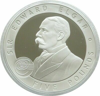 2007 Alderney Great Britons Sir Edward Elgar £5 Silver Proof Coin