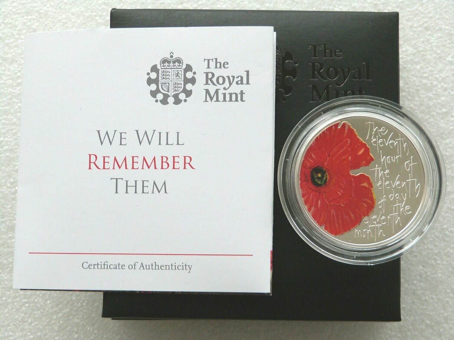 2012 Alderney Remembrance Day Poppy £5 Silver Proof Coin Box Coa