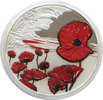 2015 Alderney Remembrance Day Poppy £5 Silver Proof Coin Box Coa