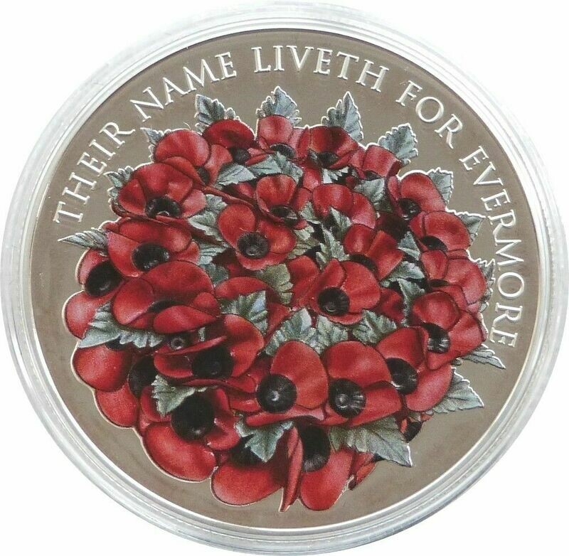 2016 Alderney Remembrance Day Poppy £5 Silver Proof Coin Box Coa