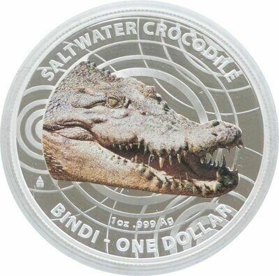 2013 Australia Saltwater Crocodile Bindi $1 Silver Proof 1oz Coin Box Coa