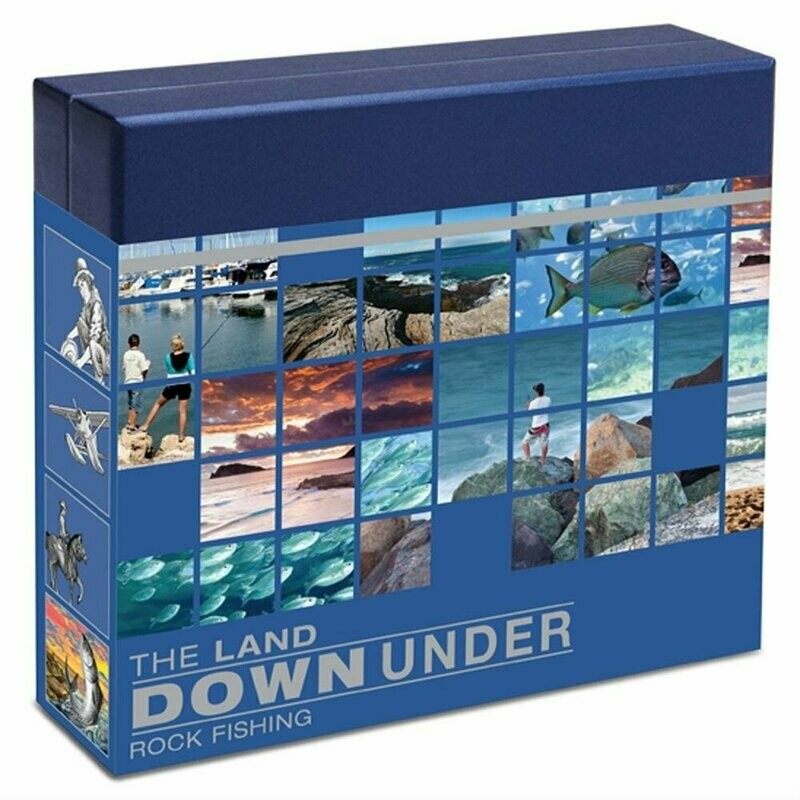 2014 Australia Land Down Under Rock Fishing $1 Silver Proof 1oz Coin Box Coa