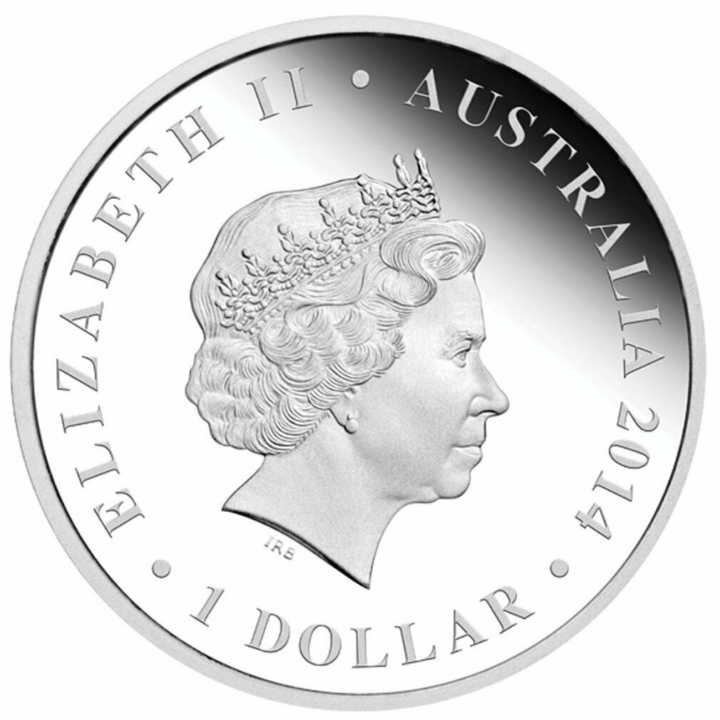 2014 Australia Land Down Under Rock Fishing $1 Silver Proof 1oz