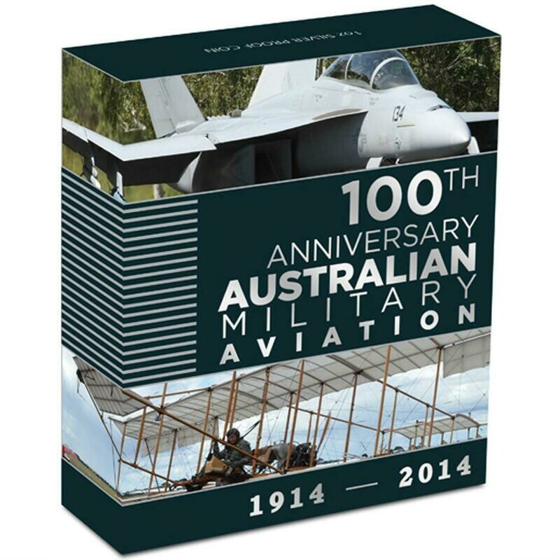 2014 Australia Military Aviation $1 Silver Proof 1oz Coin Box Coa