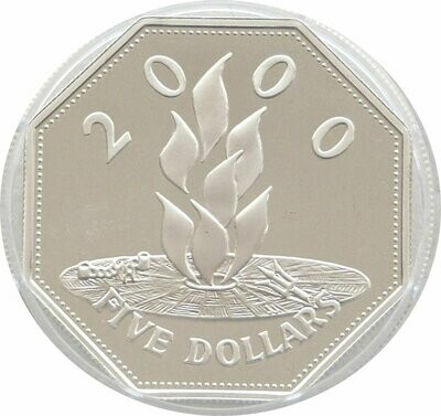 2000 - 1999 Barbados Millennium $5 Silver Proof Coin