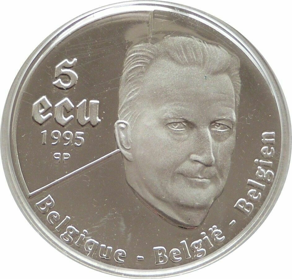 1995 Belgium United Nations 5 Ecu Silver Proof Coin