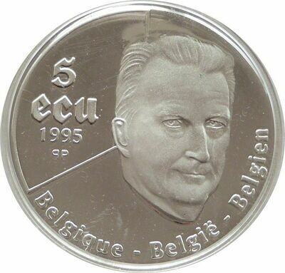 1995 Belgium United Nations 5 Ecu Silver Proof Coin