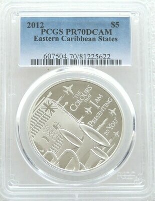 2012 ECB Diamond Jubilee Trooping the Colour $5 Silver Proof Coin PCGS PR70 DCAM