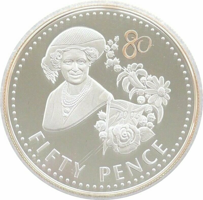 2006 Falkland Islands Queens 80th Birthday 50p Silver Gold Proof Coin