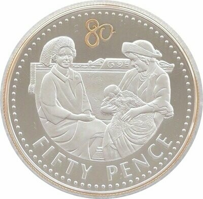 2006 Falkland Islands Queens 80th Birthday 50p Silver Gold Proof Coin