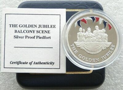2002 Falkland Islands Golden Jubilee Piedfort 50p Silver Proof Coin Box Coa