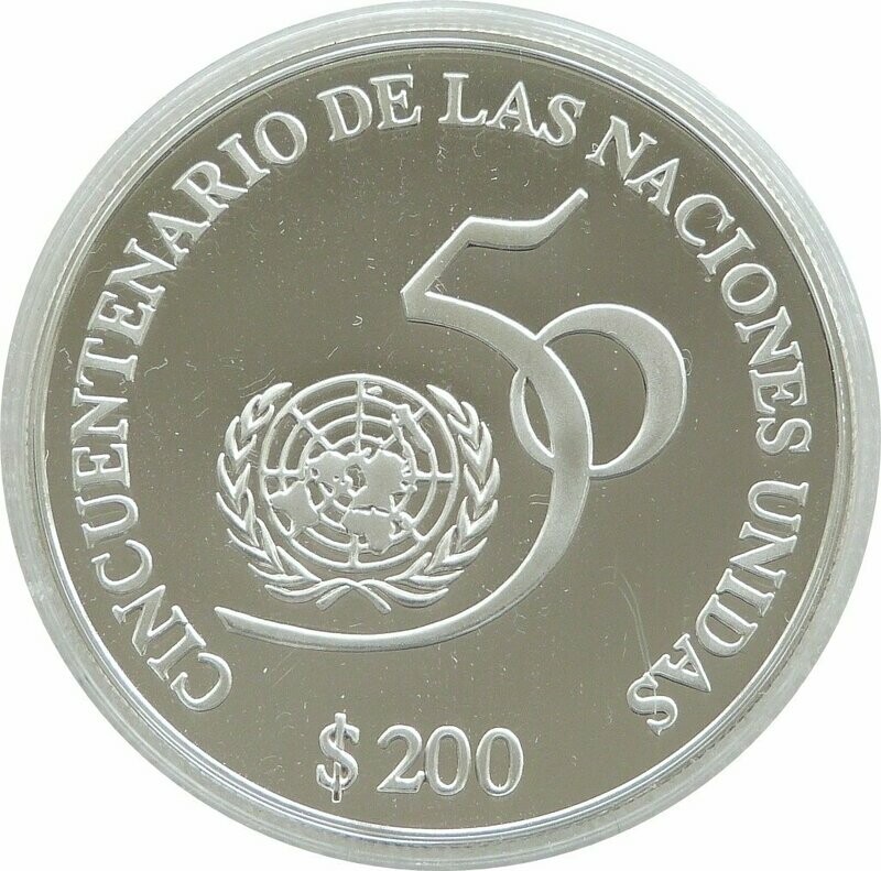 1995 Uruguay United Nations $200 Silver Proof Coin