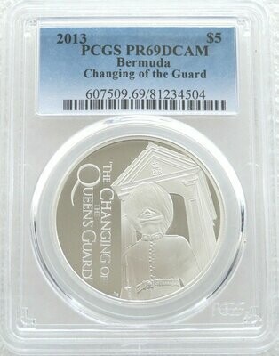 2013 Bermuda Diamond Jubilee Changing of the Guard $5 Silver Proof Coin PCGS PR69 DCAM