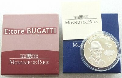 2009 France Ettore Bugatti 10 Euro Silver Proof Coin Box Coa