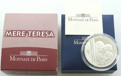 2010 France Mother Teresa 10 Euro Silver Proof Coin Box Coa