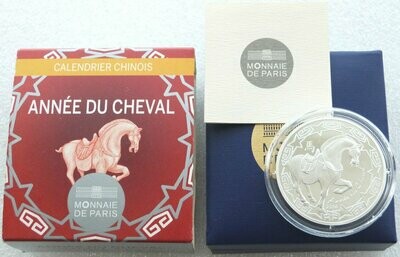 2014 France Lunar Horse 10 Euro Silver Proof Coin Box Coa