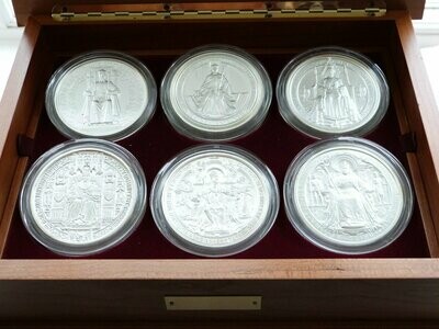 2007 Great Seals of the 20th Century Silver Satin 30oz Medal Set Box Coa