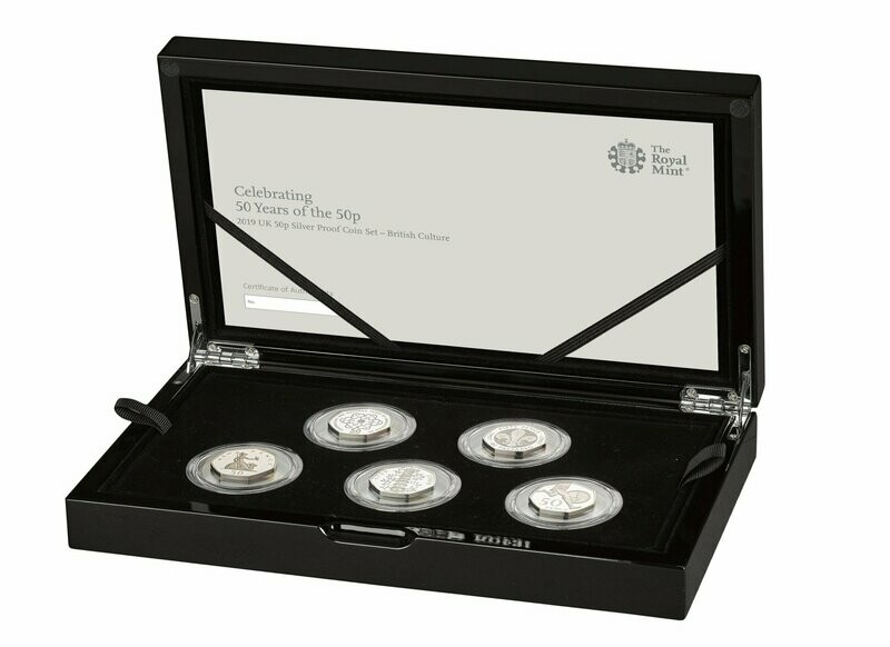 2019 British Culture 50p Silver Proof 5 Coin Set Box Coa - Incl Kew Gardens