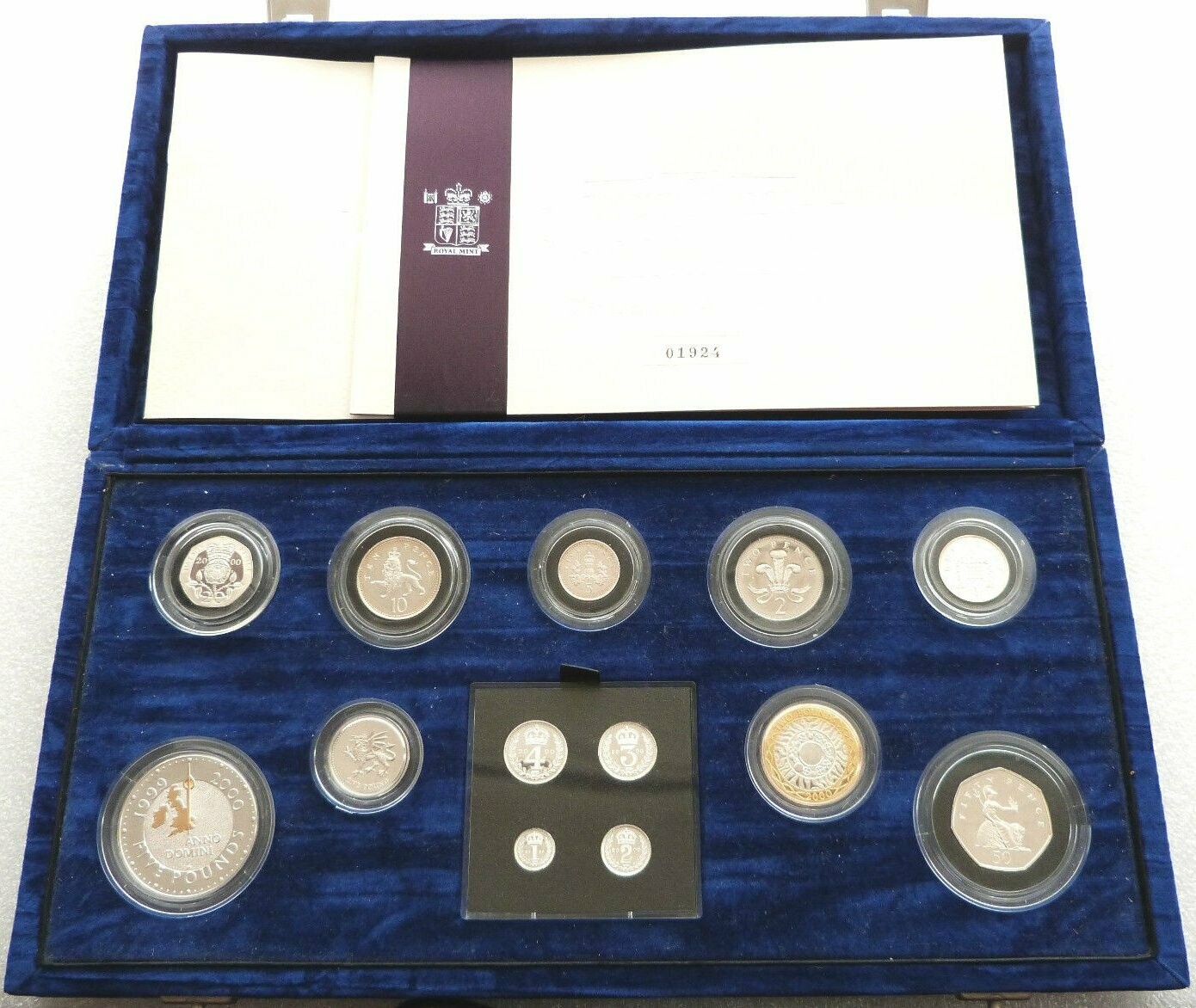 2000 Millennium Silver Proof 13 Coin Set Box Coa