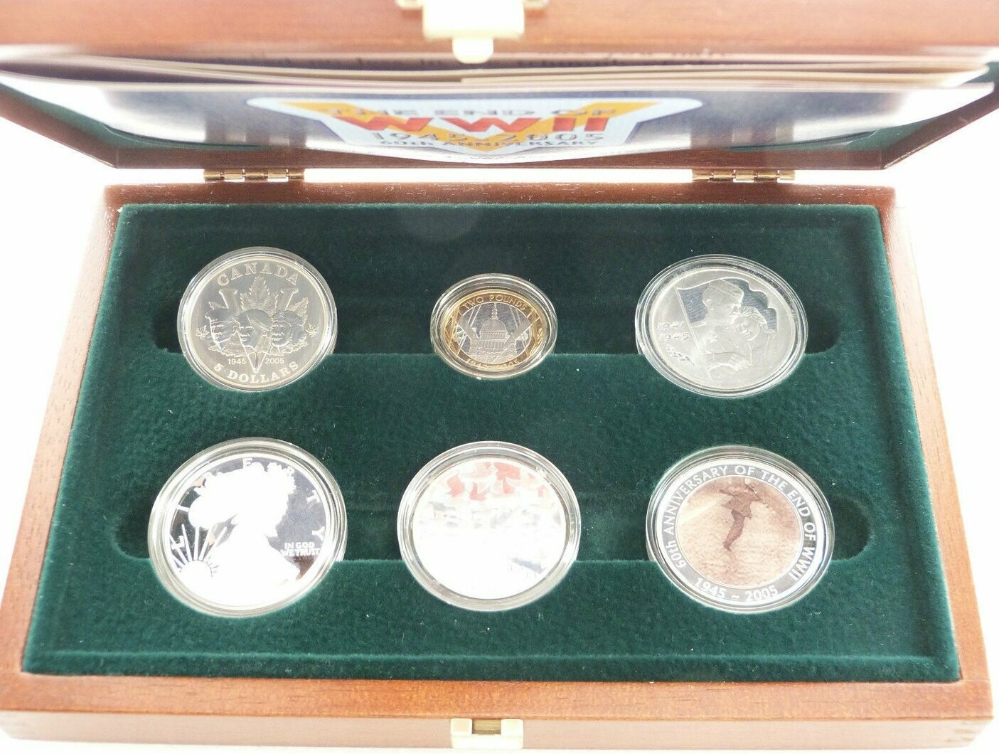 2005 Allied Forces Silver Proof 6 Coin Set Box Coa