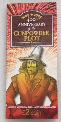 2005 Guy Fawkes Gunpowder Plot  £2 Brilliant Uncirculated Coin Pack