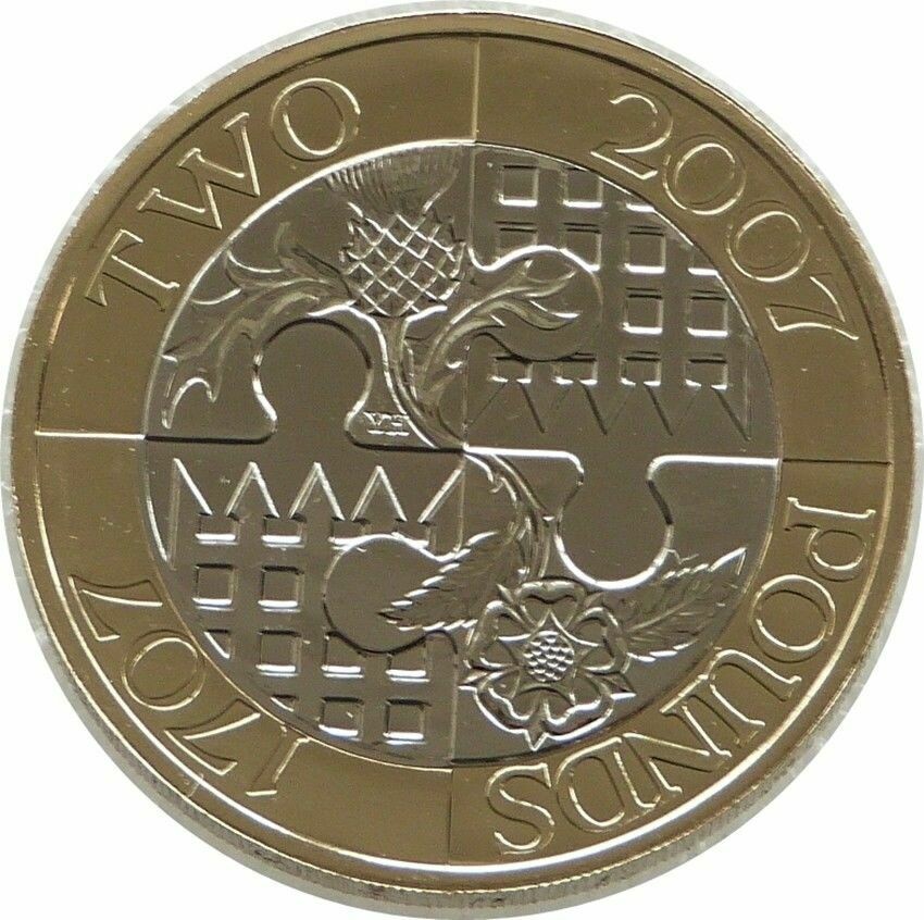 2007 Act of Union £2 Brilliant Uncirculated Coin